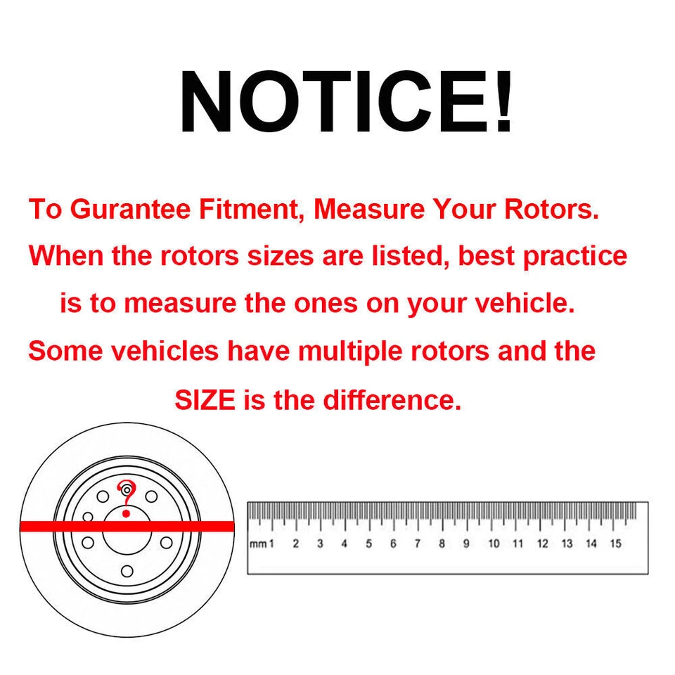 Rotores de freno delanteros traseros ranurados disco y pastillas para kits de frenos Ford Focus 2012-18 Foto 3 de 4
