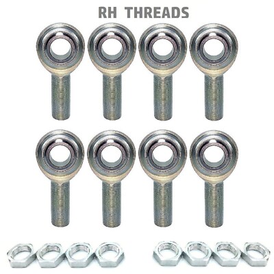 ( 8 RH ) 5/8''-18 Thread x 1/2'' Bore Panhard Rod End Kit, Heim Joints Jam Nuts