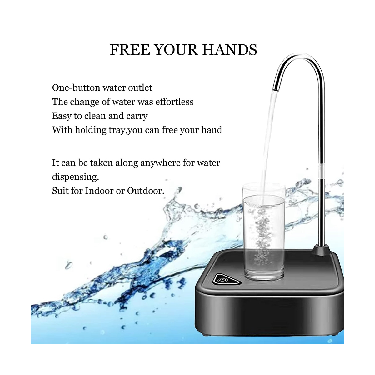 2In1 Portable Electric Water Bottle Dispenser for 5 Gallon & Universal