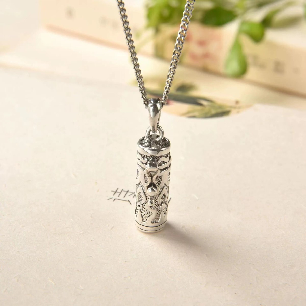 Pure S990 Sterling Silver Pendant Men Women Lucky Pattern