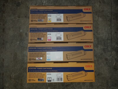 Genuine Set of 4 Oki 44059213 44059214 44059215 44059216 CMYK Toners BNIB