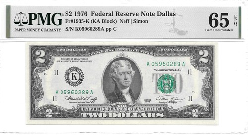 1976 Dallas $2 FRN (KA Block) PMG 65 EPQ Gem Uncirculated - Picture 23 of 24