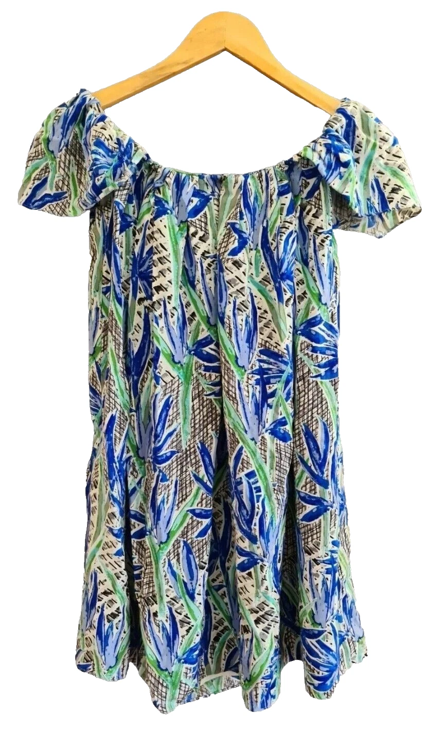 Kenzo Mini Abito Pura Seta Cubic Stampa Floreale Spalle Scolle Taglia 36