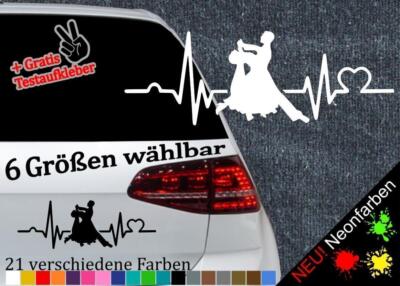 Herzschlag Tanzpaar Aufkleber -6 Größen- Dancing Samba Tango Merengue Cha Cha