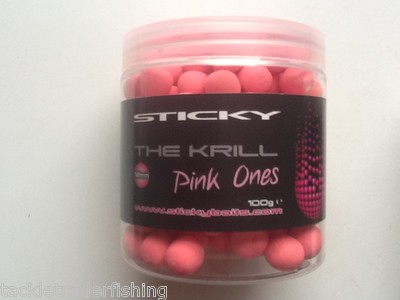 STICKY BAITS THE KRILL IN 12mm PINK, WHITE or BROWN POP UP BOILIES -CARP FISHING