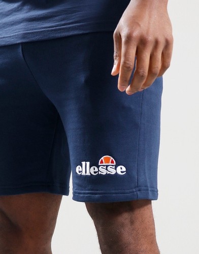 Ellesse Mens Shorts Silvan Navy Logo Retro 80s Gym Training Summer Cotton - 第 4/8 張圖片