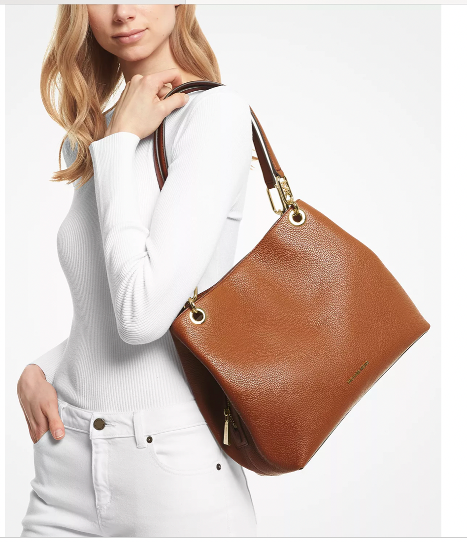 トートバッグ Michael By Michael Kors Black Leather Large Kensington Shopp Kensington Large Pebbled Leather Tote Bag | Michael Kors [US]