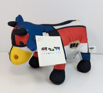Cow Parade Plush Mooma Vintage 2000 Tags Museum of Modern Art Primary Colors