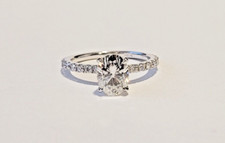 2.60 Carat Charles & Colvard Oval Moissanite Ring in 14k White Gold