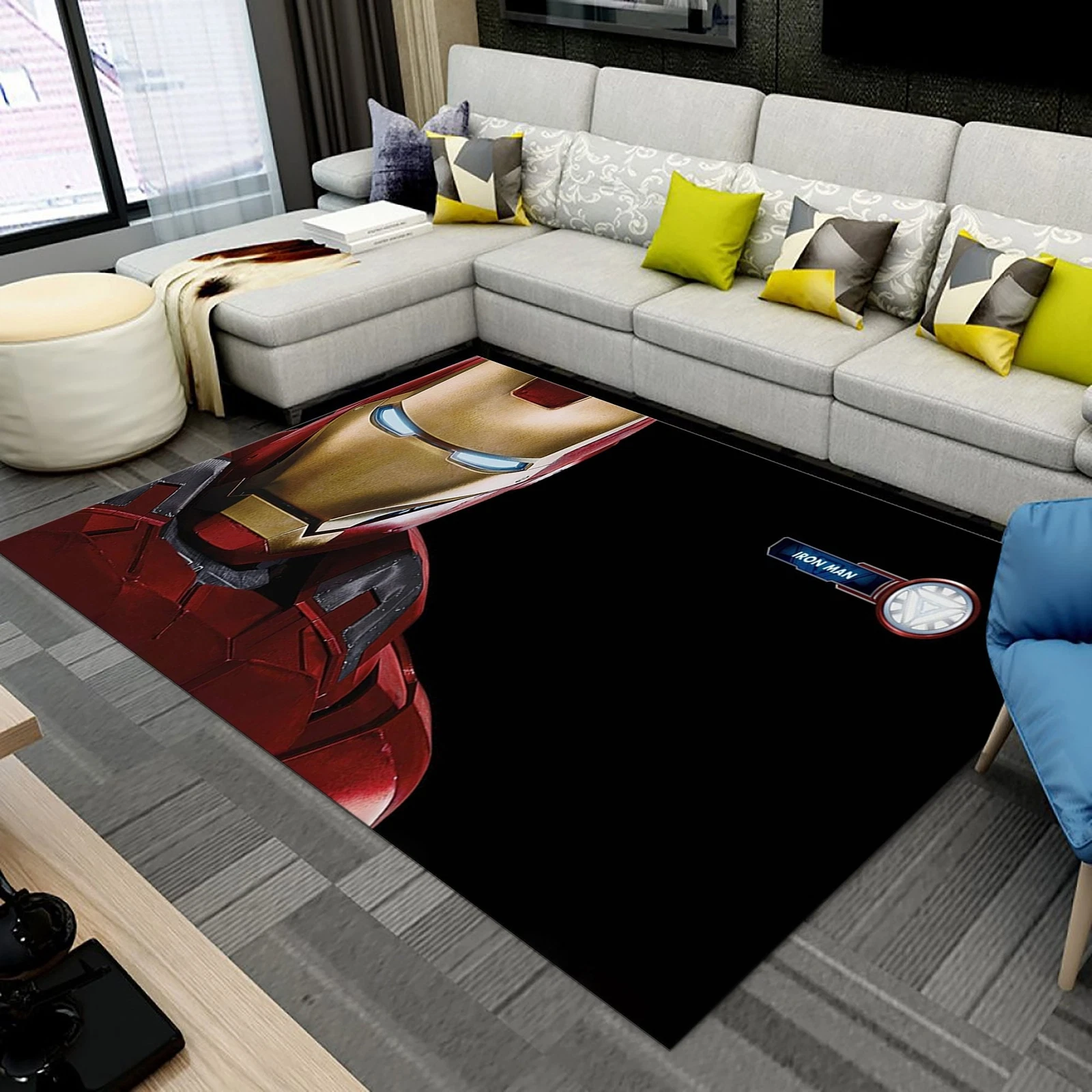 Iron Man Area Rug, Colorful Decorative Carpet, Runner Rug for Home Decor