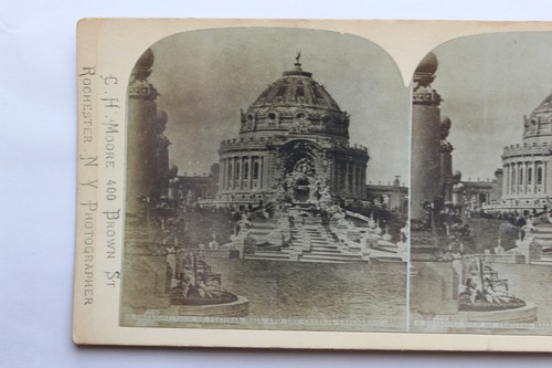 St Louis Fair Stereoview Lot Festival Hall Tag & Nacht Japanische Gärten CH Moore - Bild 3 von 11