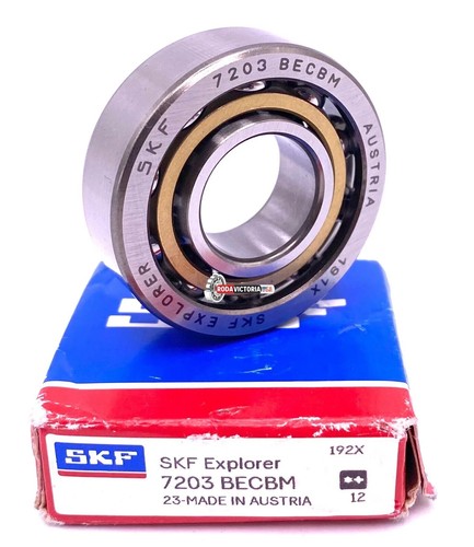 SKF 7203 BECBM Angular Contact Ball Bearing, Brass Cage 17x40x12 mm - Picture 2 of 4