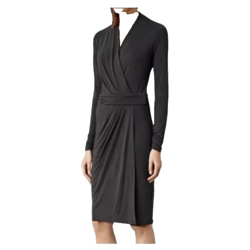 all saints black wrap dress AllSaints All Saints Black Callie Wrap Side Buckle Dress Sz Small