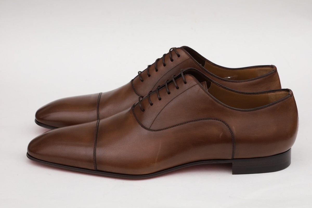 Christian Louboutin Greggo Cap Toe Size Men Brown Leather EU 47 US 14