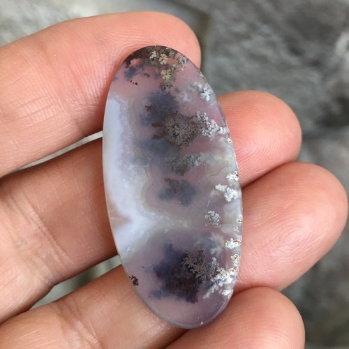 39.6x18.8x4.7mm Fine Garden Moss Agate Oval Cabochon Loose Picture Stone - Picture 10 of 12