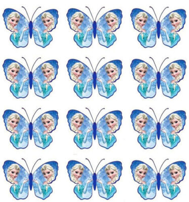 24 Elsa essbare Schmetterlinge #2 Muffinaufleger Cupcake Deko Eiskönigin