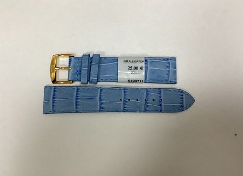 Bracelet De Montre ZRC En Cuir Grain Alligator Bleu Ciel – 20mm De Large, Neuf Avec étiquettes