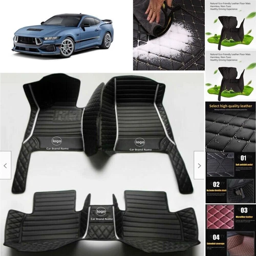 For Ford Mustang Car Floor Mats Luxury Custom Waterproof Carpets Cargo Liners - Picture 9 of 35