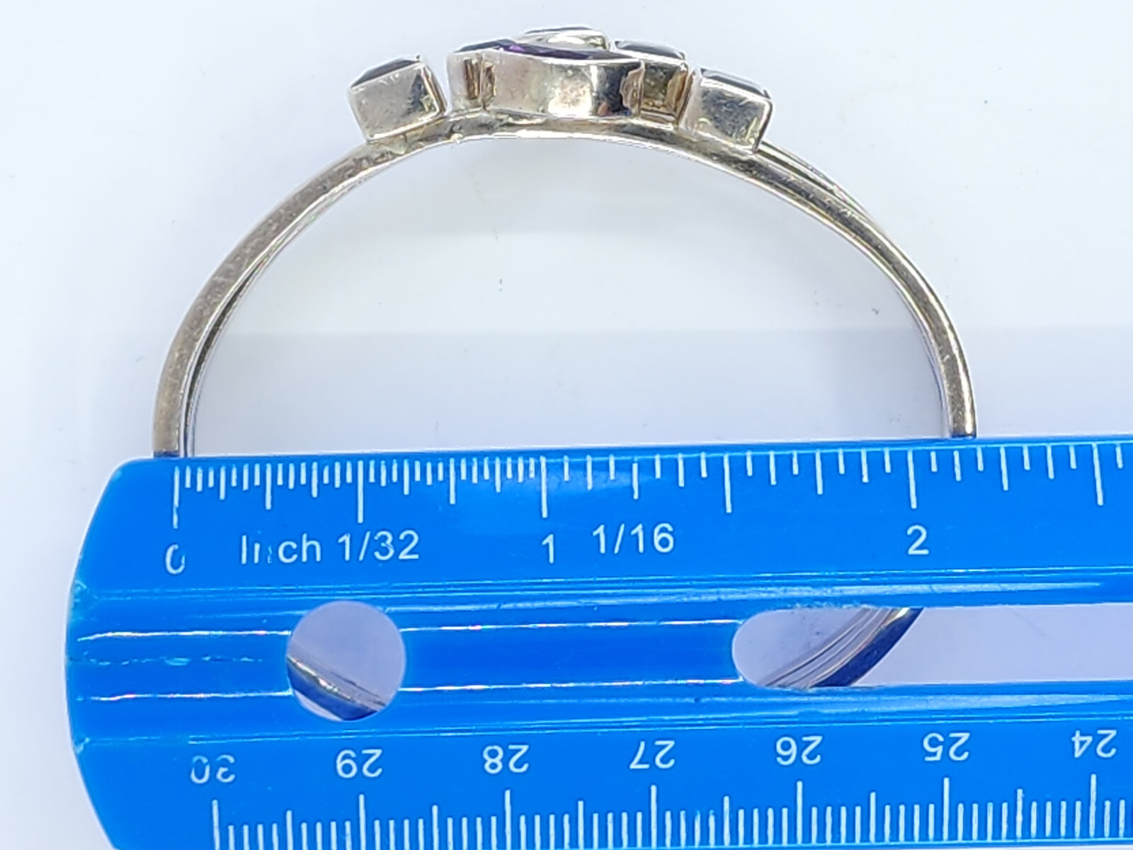 MODERNIST SOLID STERLING SILVER AMETHYST and GEM … - image 13