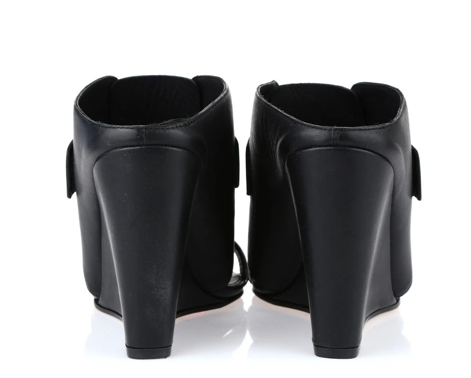 Sandalia para mujer Vince Karima negra plateada de cuero con cuña alta talla 8 mediana Foto 4 de 4