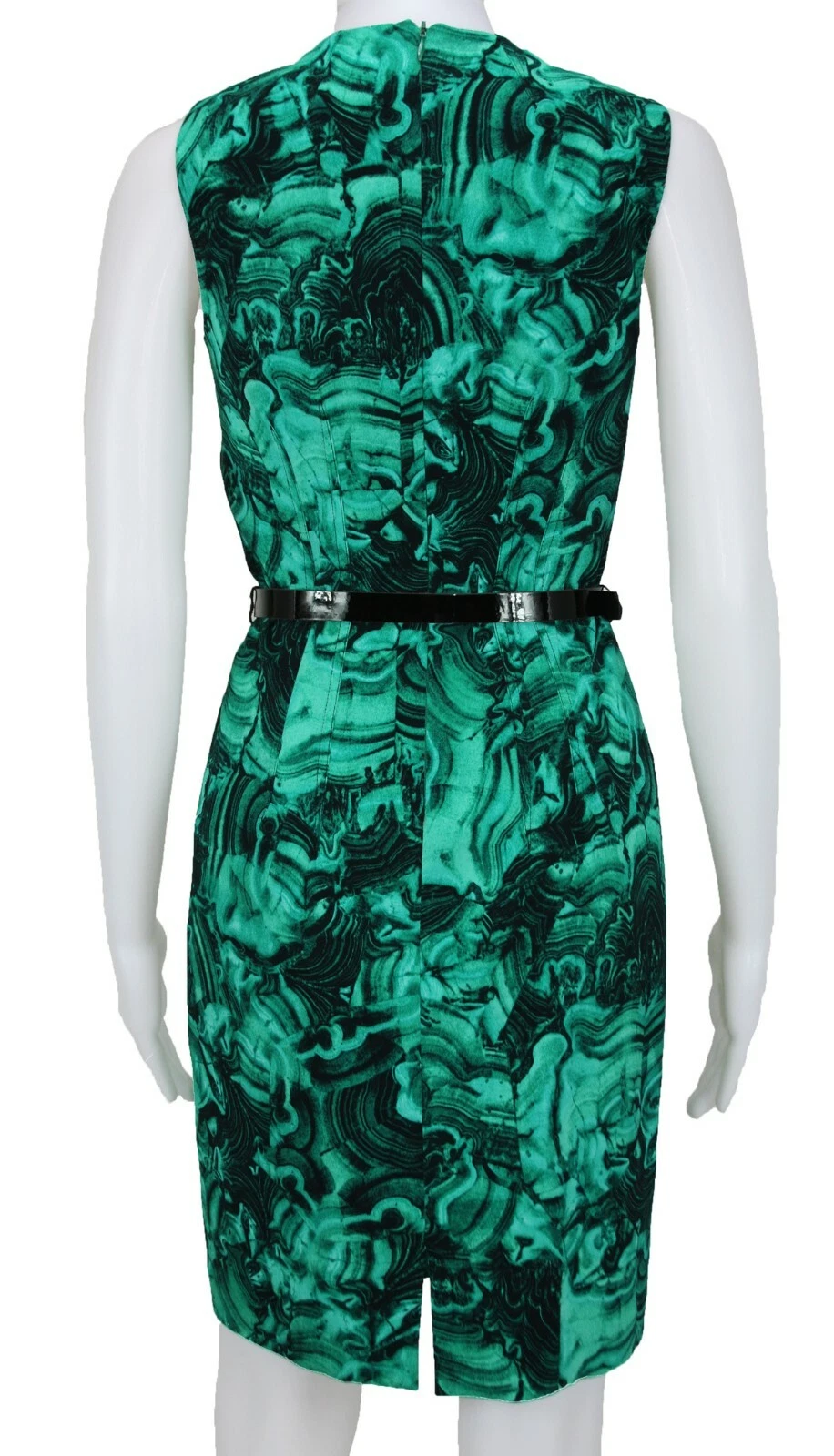MICHAEL KORS Emerald Green Duquette's Iconic Malachite Print Coktail Dress 4