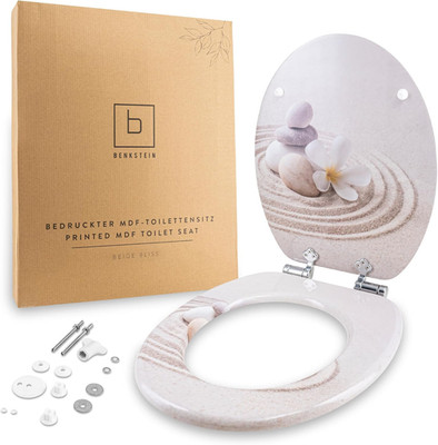   Toilettendeckel mit automatischer Absenkung Beige Bliss - WC-Sitz antibakteriell -