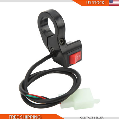 Handlebar Control Switch, 22mm Black Push Button ON-None-ON Road Mountain Bikes