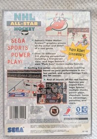 Sega Saturn  NHL All-Star Hockey Game. 94-95 Season. In Case With Manual