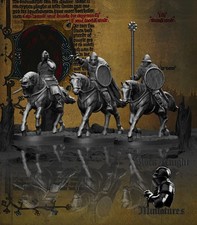 Black Knight Miniatures Medieval Mounted Prussian Warriors Cavalry Command Group