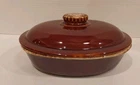 Hull Oven Proof USA Brown Drip Pottery Oval 10 Inch Casserole Dish With Lid
