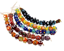 5 Strands Special designed Lamp Work Glass Beads, Jewelry making fashion beads.