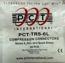 PCT COMPRESSION Connectors Coax RJ6 Quad Shield Internet TV Satellite Fitting 50