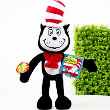 Dr. Seuss Cat in the Hat I m Posable Plush Stuffed Animal Aurora World 14 NWT