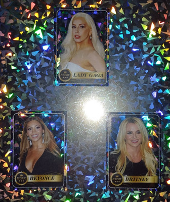 LADY GAGA, BEYONCE, BRITNEY, ICONIC x3 POPSTARS 2025 PANINI STICKER