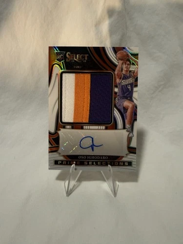 2024-25 Panini Select Oso Ighodaro Rookie Patch Auto White Prizm /49 Suns
