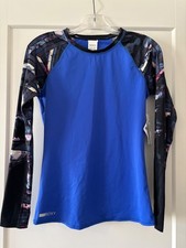 NWT Roxy long sleeve rash guard Size Large surf swim Blue with Vita