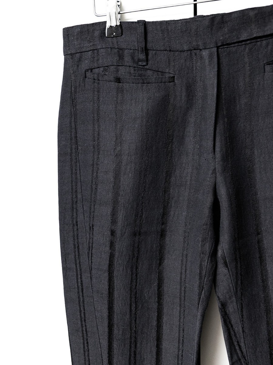 Ann Demeulemeester black striped cropped jacquard pants, FR36, XS