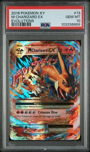 POKEMON M CHARIZARD EX 2016 XY EVOLUTIONS #13 PSA 10