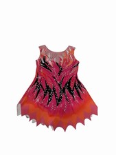 Gymnastic Girl Leotard With Rhinestones Handmade Girl Size 5-6 B17