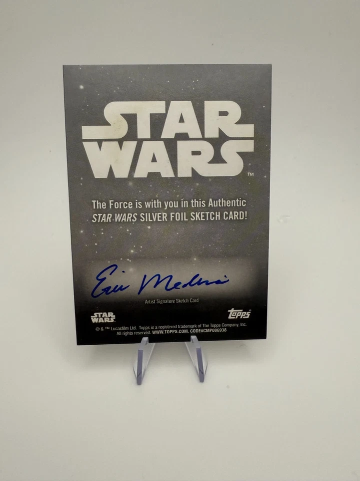 2025 Topps Chrome Star Wars Mace Windu Silver Foil Sketch Eric Medina - Image 2 of 2