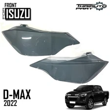 Pair Head Light Cover Lamp Smoke Lens For Isuzu D-max Pickup 2022-2025