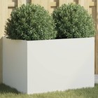 Planter White 62x47x46cm Cold-Rolled Steel Raised Garden Flower Box Patio Large