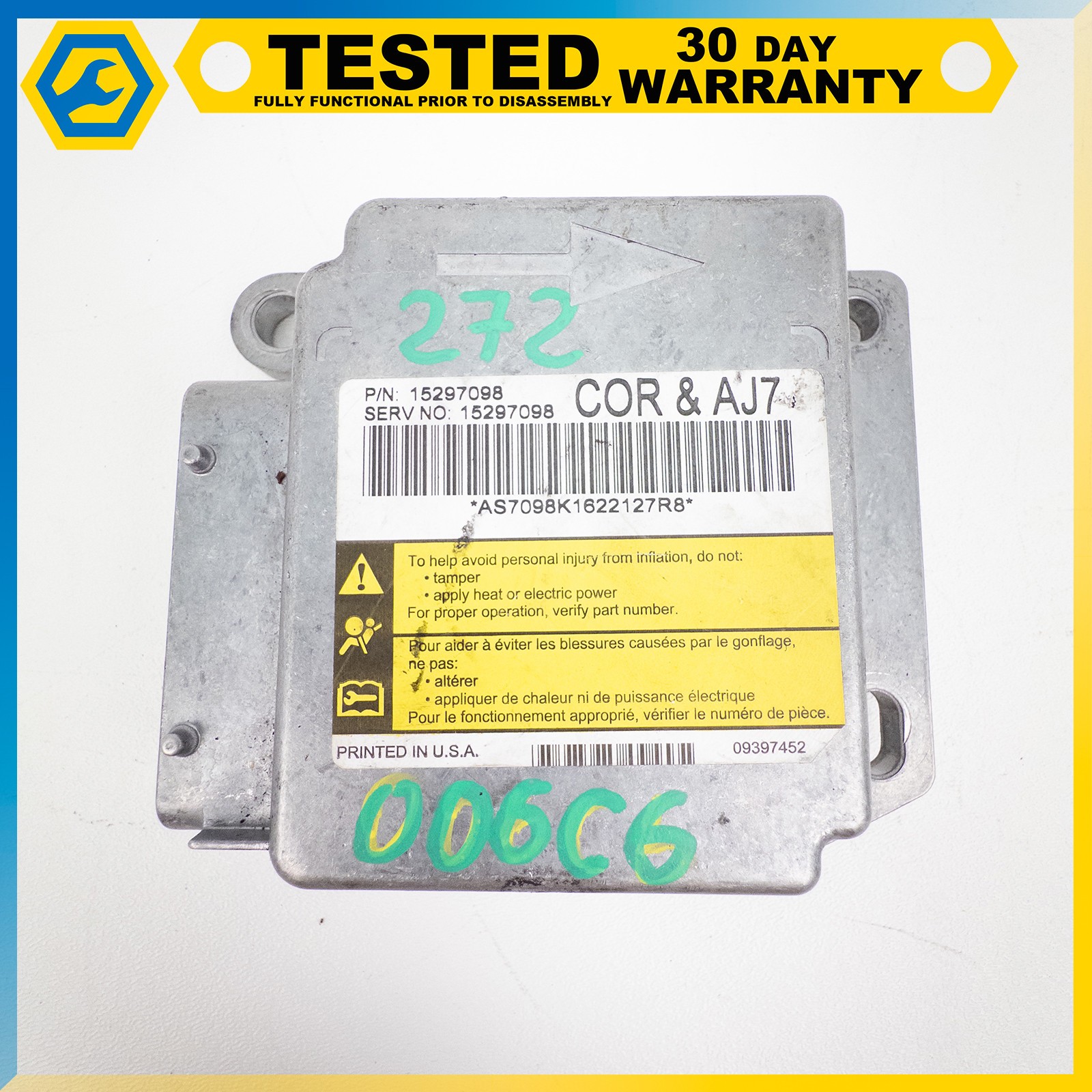 05-13 CHEVROLET CORVETTE C6 CRASH SENSING DIAGNOSTIC MODULE CONTROL UNIT OEM