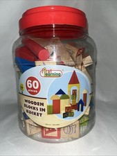 First learning wooden city Building blocks kids children toddler toys / 60 PCS