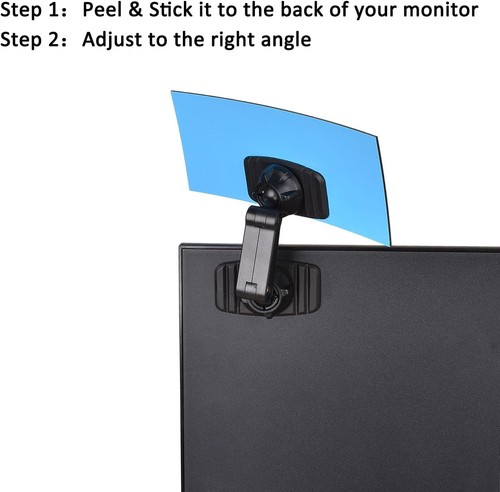 Acrylic Wide Angle Rear View Mirror for Cubicle Desk Computer PC Monitor to... - Picture 7 of 8