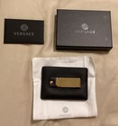 Card Holder Medusa Black Leather New Versace Men's Wallet Money Clip Credit