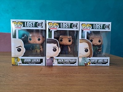 Lost Television Funko Pop Set Sawyer James 416 John Locke 417 Jack Shephard 414