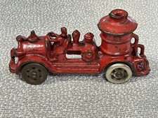 Hubley Fire Pumper Truck Cast Iron Antique 5  Spoke Wheels