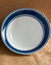 Mainstays (4) Casual Banded COBALT BLUE 6.5" Soup / Cereal Bowl - SET OF  BOWLS