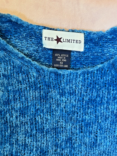 Limited short sleeve sweater top blue y2k 90s size 10 girls - Picture 2 of 5